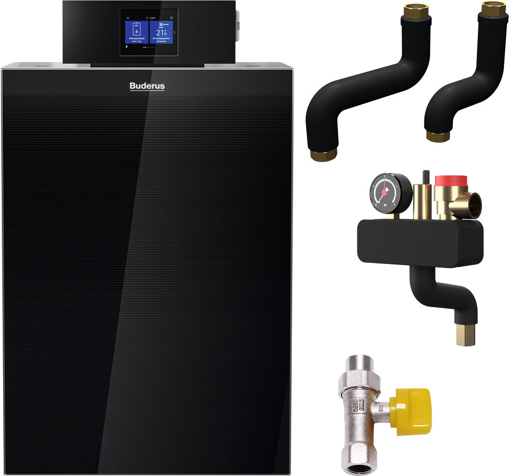 Buderus Gas-Brennwertkessel Logano plus KB192i.2-22 H, schwarz 7739622587