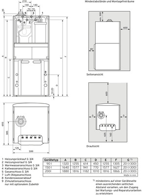 Vaillant ecoCOMPACT VSC 206/4-5 150 Brennwert-Kompaktgerät, Flüssiggas P 0010015602