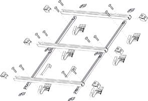 Buderus Aufdach Grund-Set SKT1.0/SKN4.0, senkr., hohe Lasten, inkl. Sparrenanker 7735600575