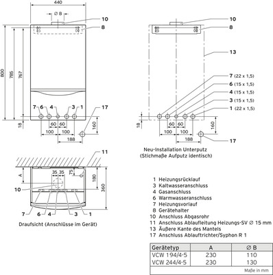 Vaillant Paket 6.207/2 atmoTEC plus VCW 244/4-5 A, sensoHOME VRT 380/2, L/LL 0010046389