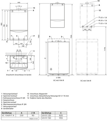 Vaillant Paket 6.222/2 atmoTEC exclusive VC 104/4-7 A, sensoHome VRT 380f/2, E/H 0010046402