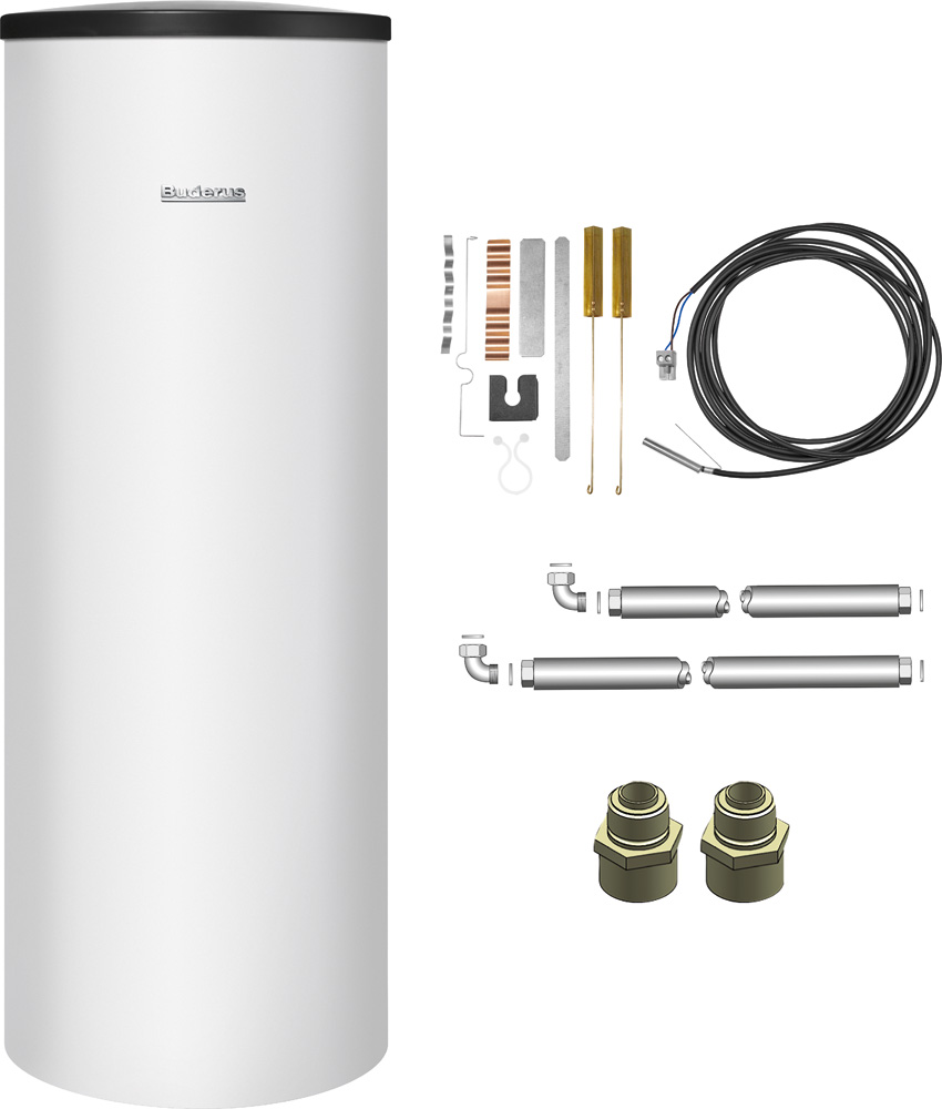 Buderus Warmwasserspeicher SU160/5W, 160 Liter, Fühler-Set, Schraubstutzen MAPLW, weiß 7739622515