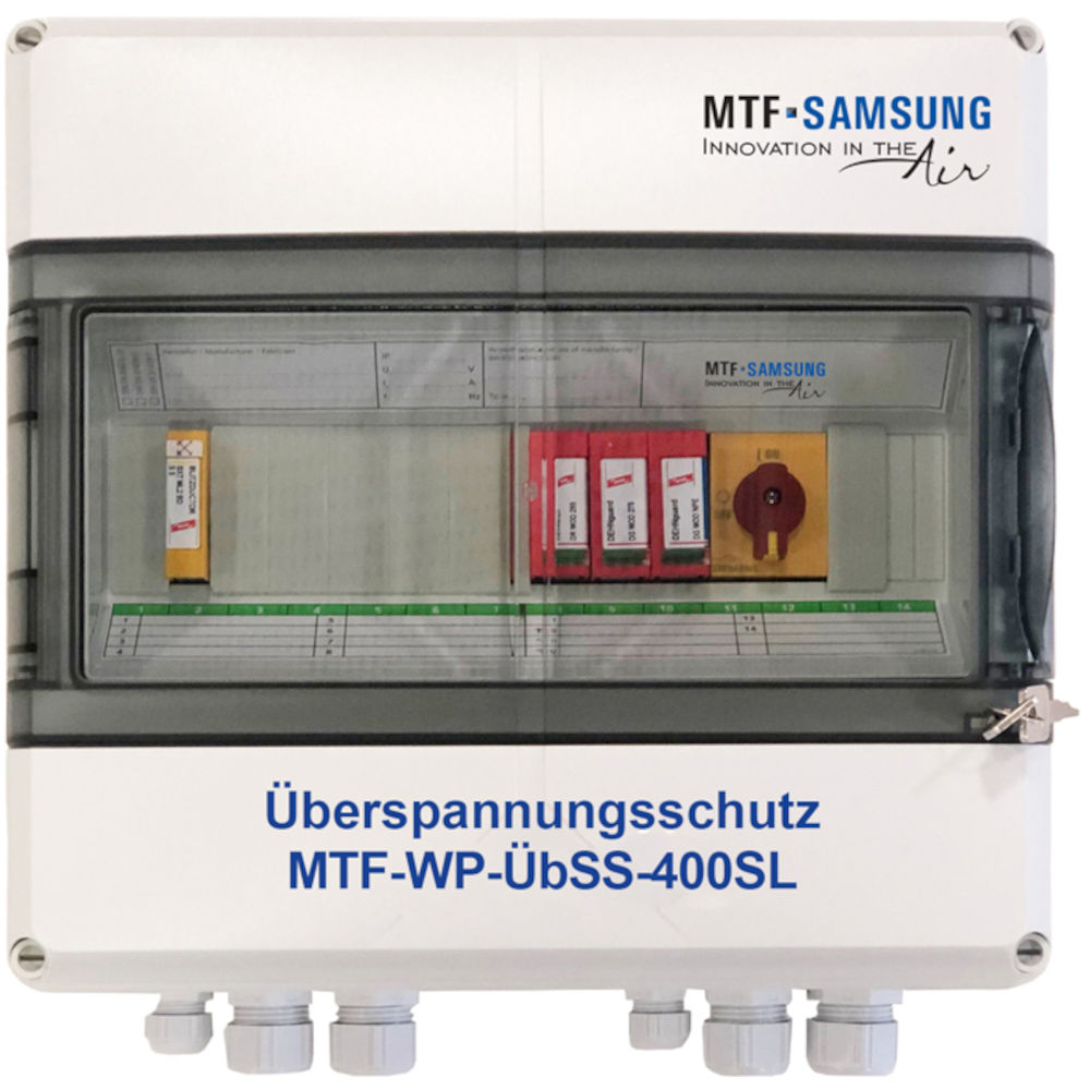 Samsung Überspannungsschutz MTF-WP-ÜbSS-400SL, DIN VDE 0100 Teil 443 und 534, IP65, 1000V, 14 Teilungseinheiten, 400V