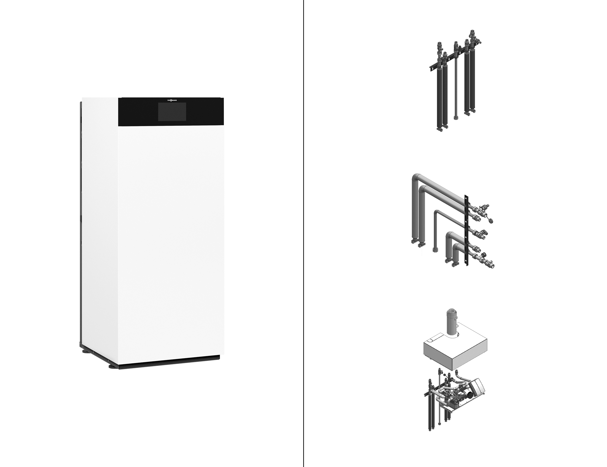 Viessmann Paket Vitodens 333-F B3TH Gas-Brennwerttherme Set, 19 kW, 7′′, Aufputz oben Z029617