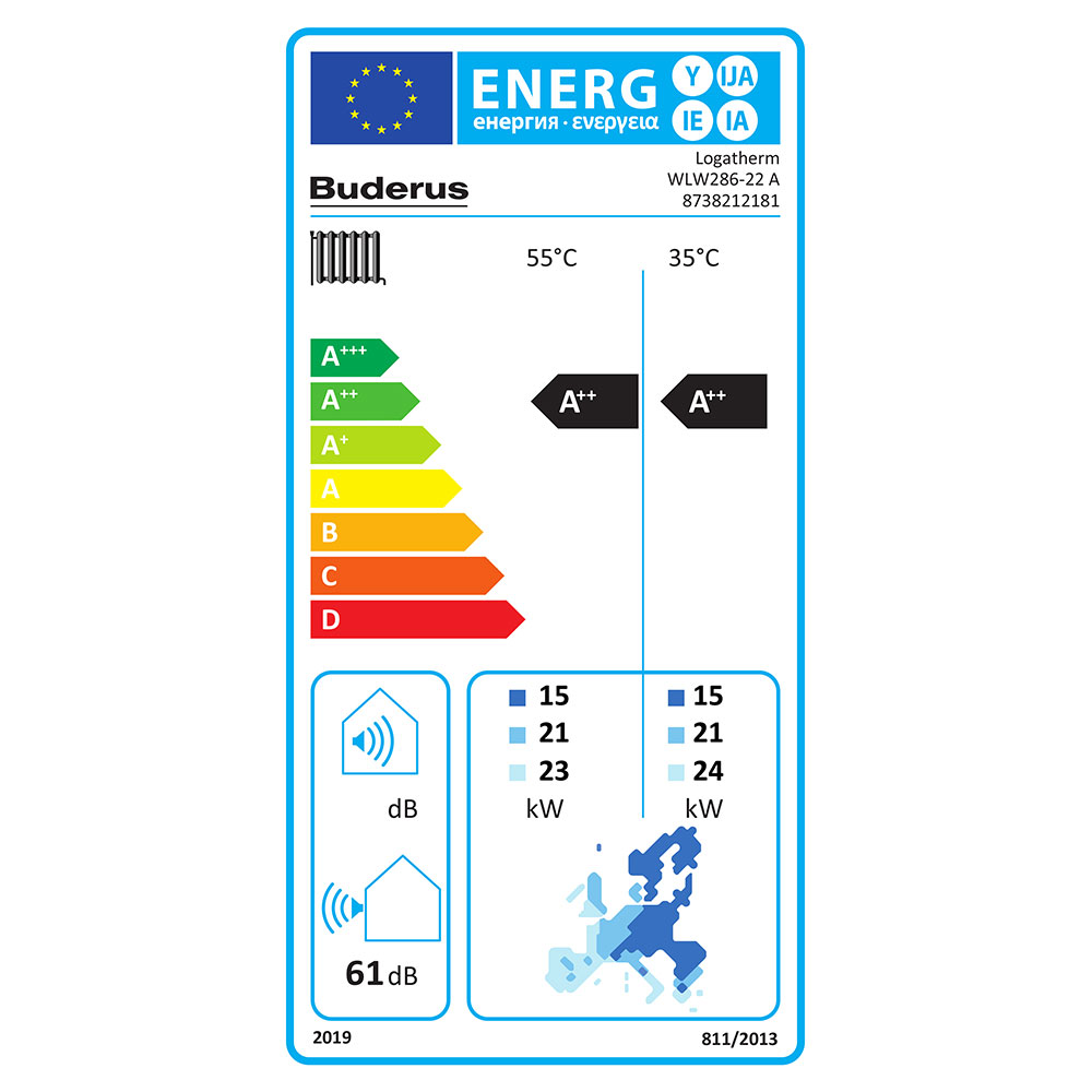 8738212181-1 Buderus Luft-Wasser-Wärmepumpe Logatherm WLW286-22 A mit Logamatic WPM100