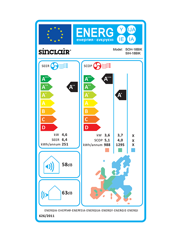 Sinclair, Keyon Außengerät Inverter 4,6 kW Kühlen / 5,2 kW Heizen SOH-18BIK