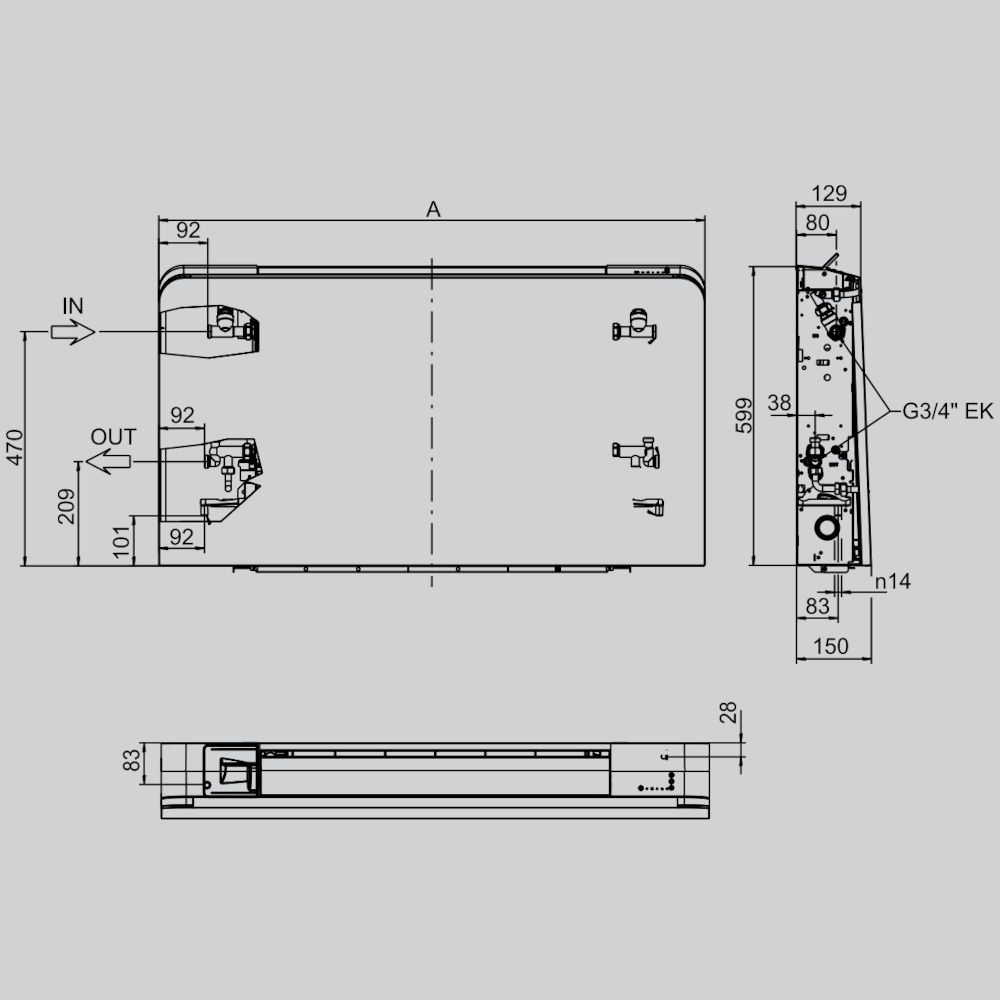 Viessmann Gebläsekonvektor SLR Bi2 AIR 800 TR 7712353