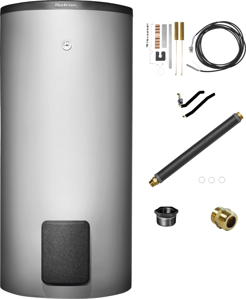 Buderus Warmwasserspeicher SH290 RS-B, 290 Liter, BCC32, Speicherfühler-Set 7739622477, Industrie-Regal, 290 Liter Fassungsvermögen, Buderus