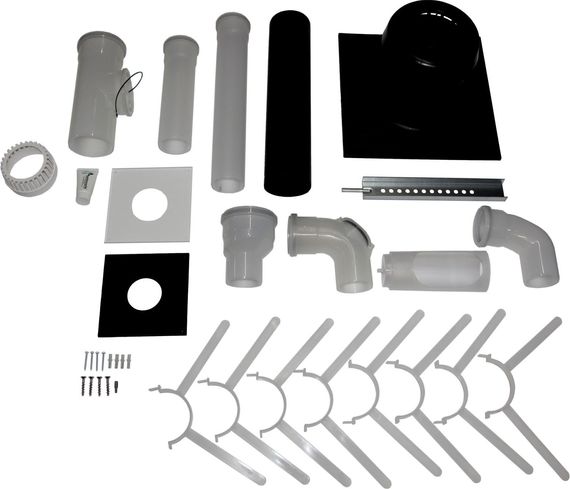 Wolf Anschluss-Set B23, DN80 an Abgasleitung DN110 für Schachteinbau, Kunststoff 2651991