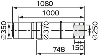 Vaillant Senkrechte Dachdurchführung Ø 350/250 für Abgassystem Fassade Ø 250 0020108007