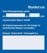 Buderus Aufkleber VES Wasser 7747208668