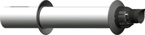 Wolf Luft-/Abgasrohr DN60/100 konzentrisch, L: 750mm, waagerecht, mit Windschutz 2651731