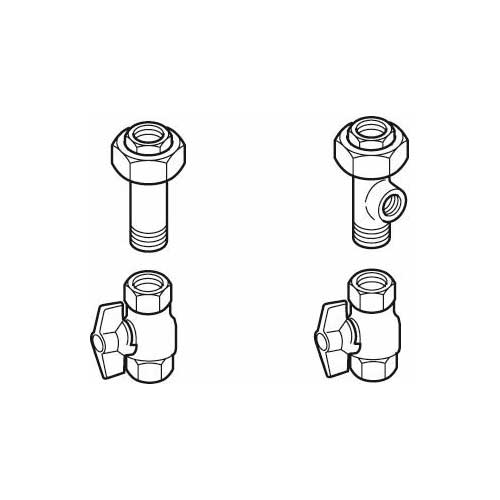 Buderus Anschluss-Set HKA, DN 32, Stahl verzinkt und Messing vernickelt, verschiedene Farben