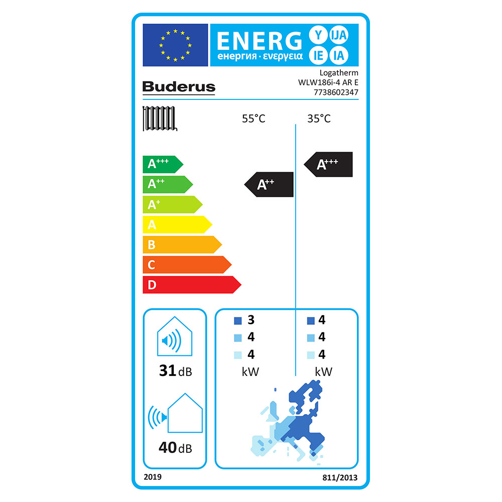 Buderus Luft-Wasser-Wärmepumpe Logaplus M WLW186i-4 AR E, schwarz
