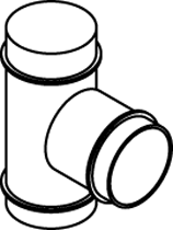 Viessmann T-Stück DN 125/125/125, Abgang 90°, Stahlblech verzinkt 7249110