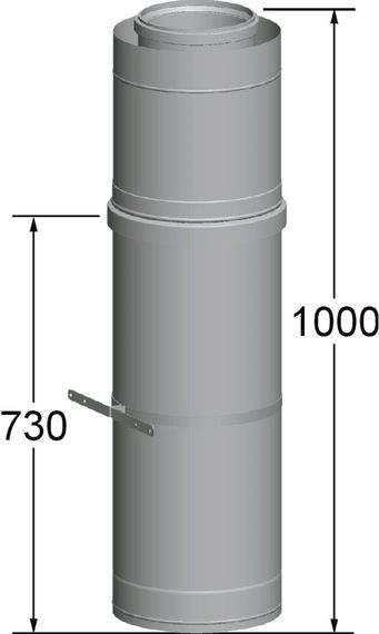 Wolf Dachdurchführung für Luft-/Abgasrohr DN250/350, Länge 1000 mm, Edelstahl/PP 2651418 für Bauzwecke
