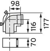 Vaillant Bogen 87° mit Reinigungsöffnung konzentrisch Ø 80/125 PP 303217
