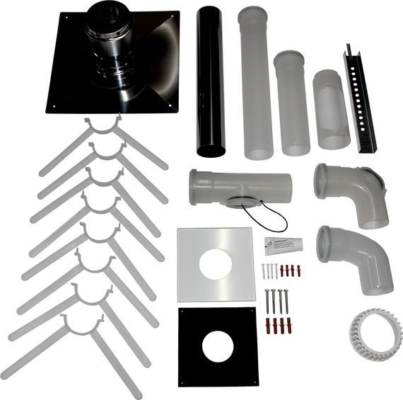 Wolf Anschluss-Set B23, DN80 an Abgasleitung für Schachteinbau, Edelstahl 2651858