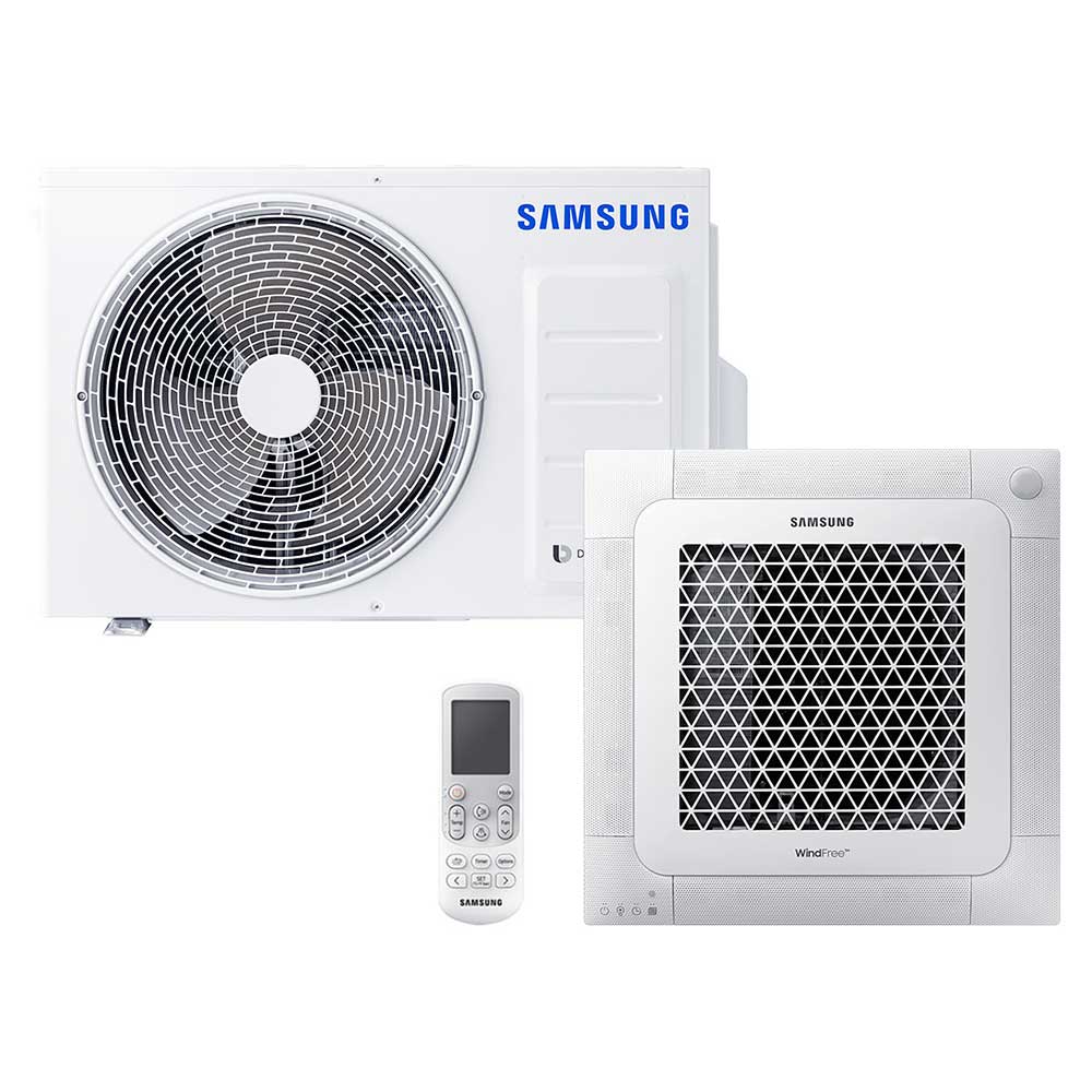 Samsung BAC Split 4-Wege Kassette Wind-Free Set Kühlen 2.6 kW | Heizen 3.4 kW AC026RNNDKG/EU.1, R32, A++