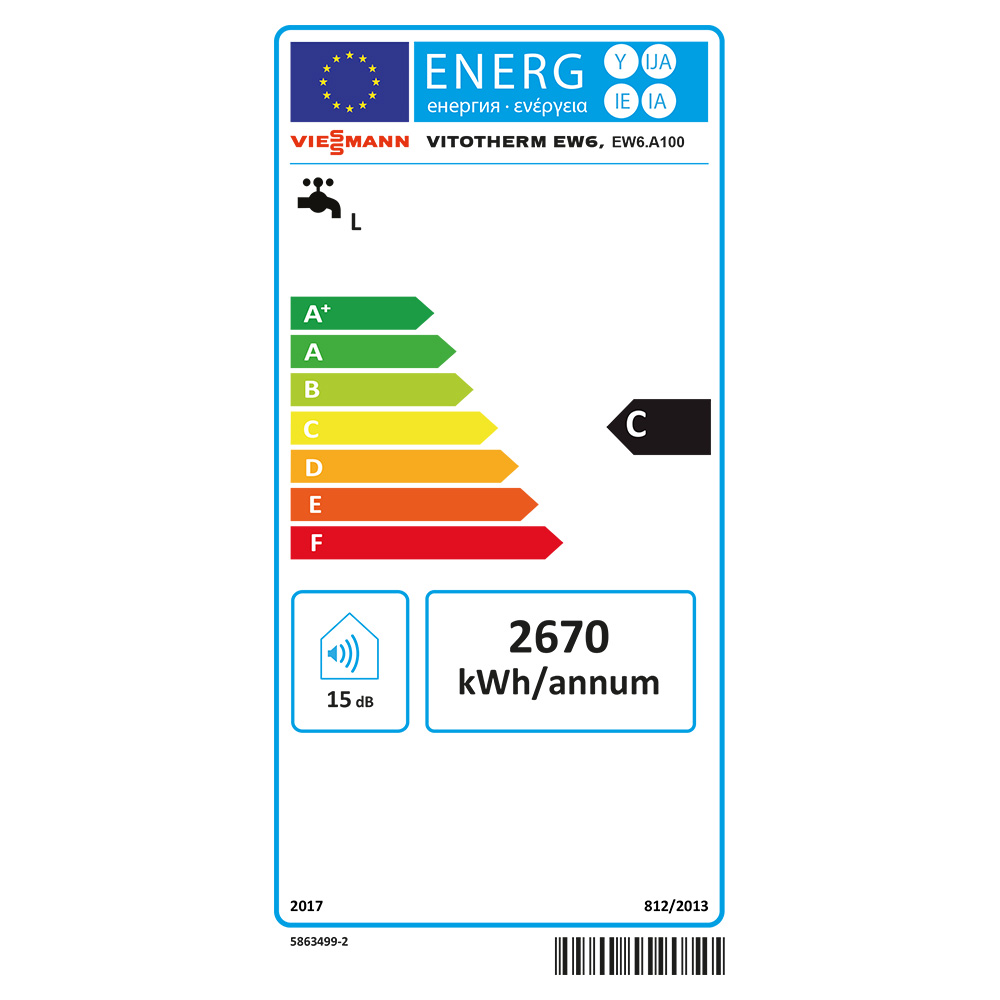 Viessmann Vitotherm 2 - 6 kW 100 L Elektro-Wandspeicher Typ EW6 ZK03824
