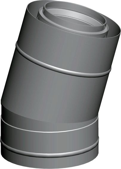 Wolf Abgasrohrbogen konzentrisch 15°, DN110/160 aus Edelstahl/Polypropylen, Gebäudeaußenwand, Abgassysteme
