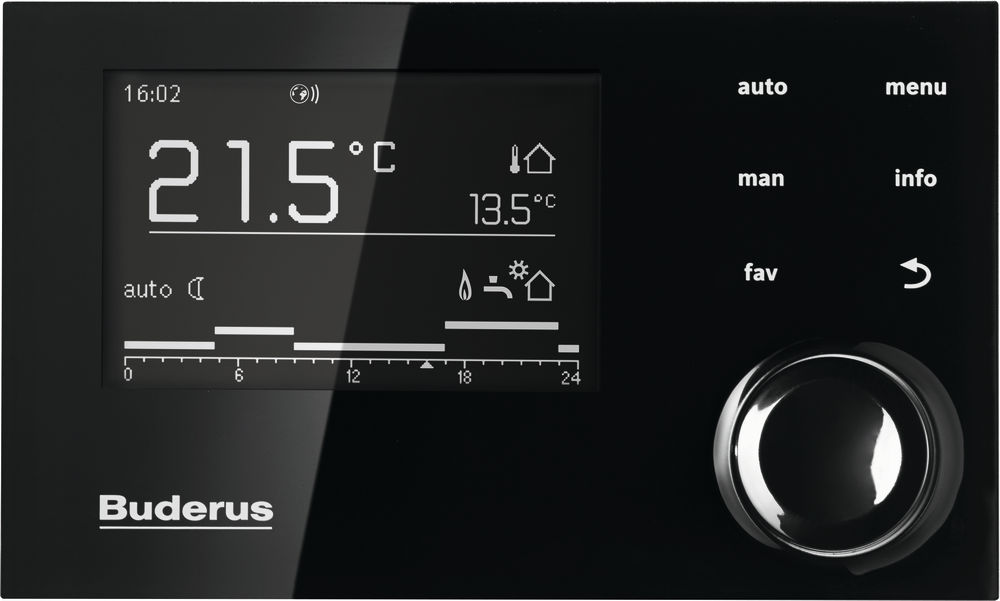 Buderus System-Bedieneinheit Logamatic RC310, mit Außenfühler, schwarz 7738114097