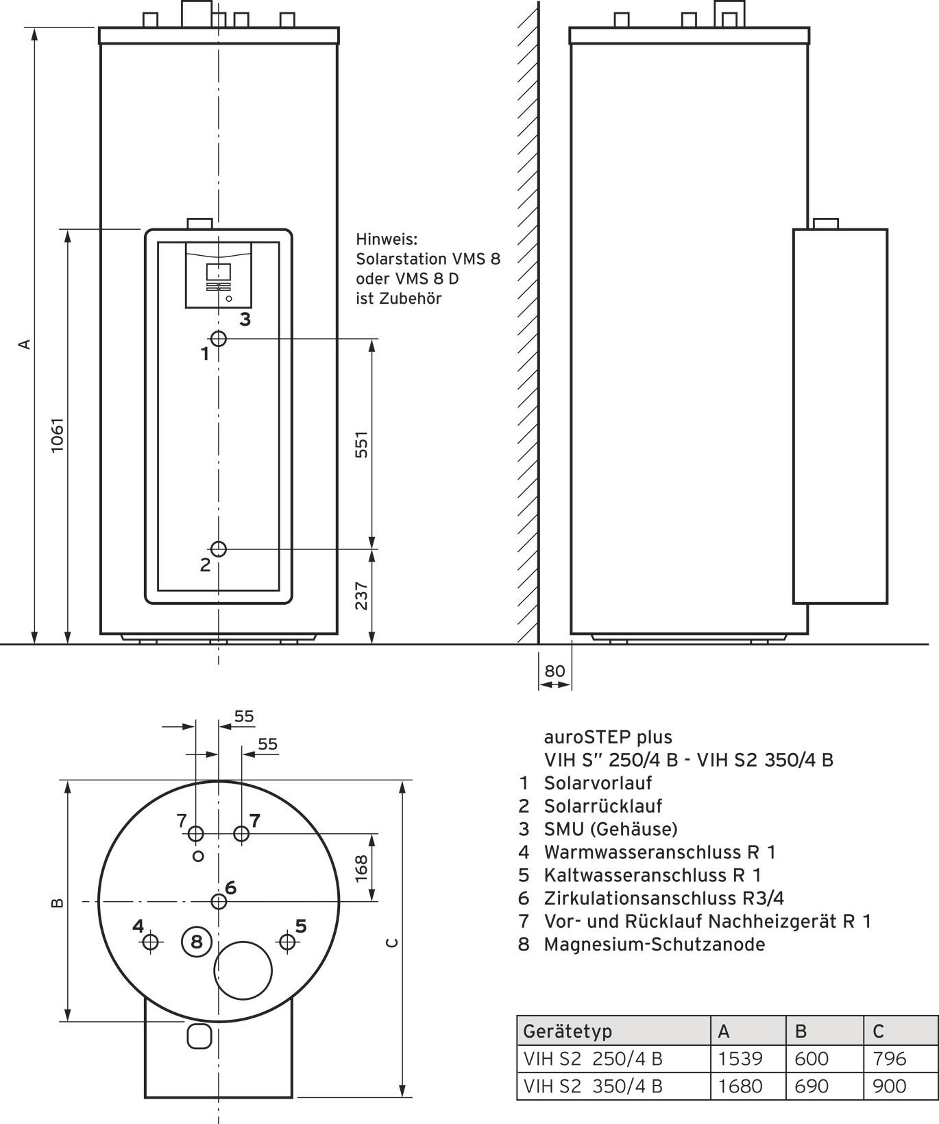 Vaillant auroSTEP plus VIH S2 250/4 B Solarspeicher 0010017709