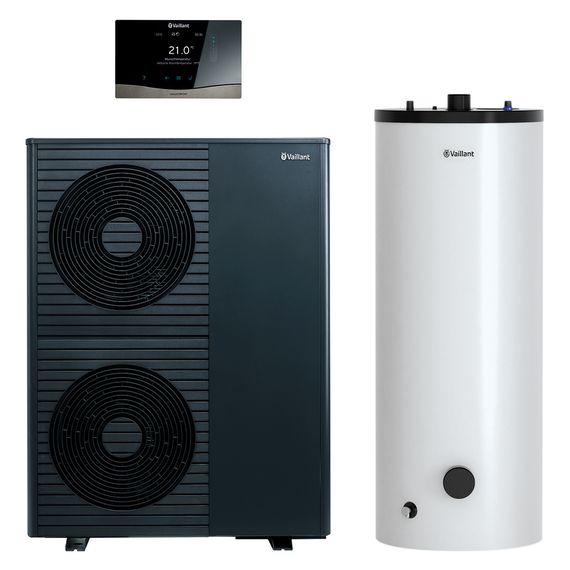 Vaillant Paket 4.3334 aroTHERM plus /8.1 VWL 105/8.1 A 400V mit VIH RW 250/2 B 8000044763, Komplett-Paket für effiziente Wärme- und