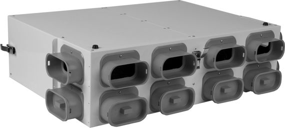 Wolf CWL Luftverteiler für Zu- und Abluft,DN125 2x6 Stutzen 50x100, 3 Rohrkappen 2577430