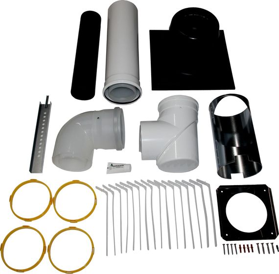 WOLF Anschluss-Set C33x DN110/160 an konz. LAF im Schacht, Abdeckung PP