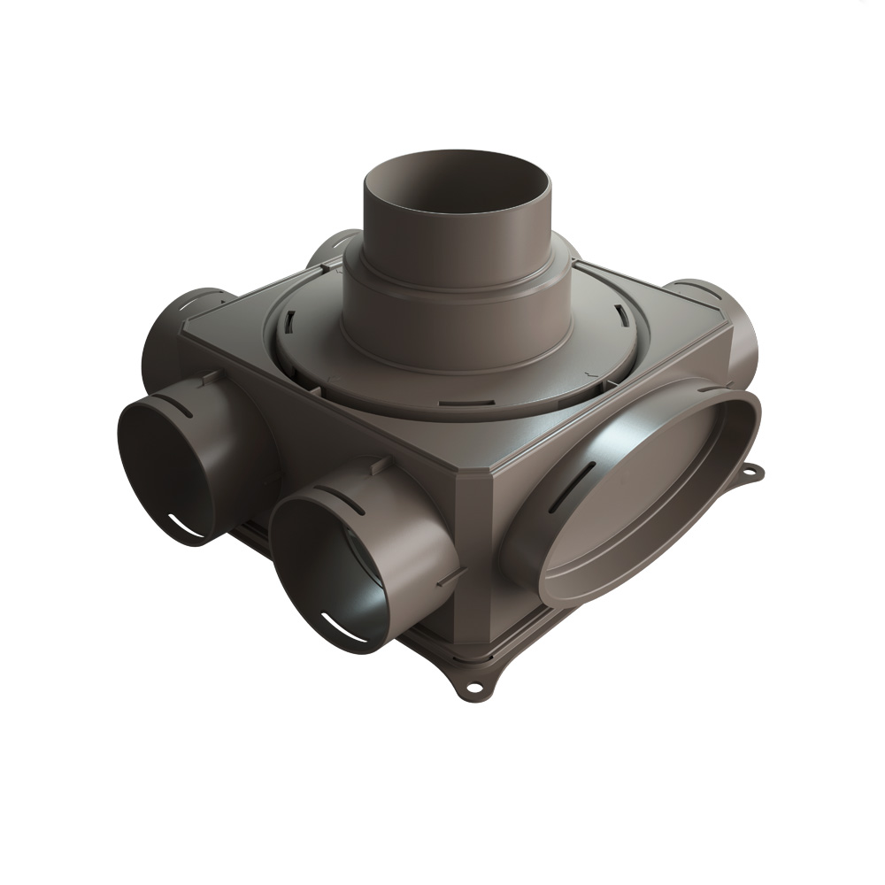 Buderus VK100-1 Verteiler, 1-lagig, DN 100, für Rund- und Flachkanalsystem 7738112475