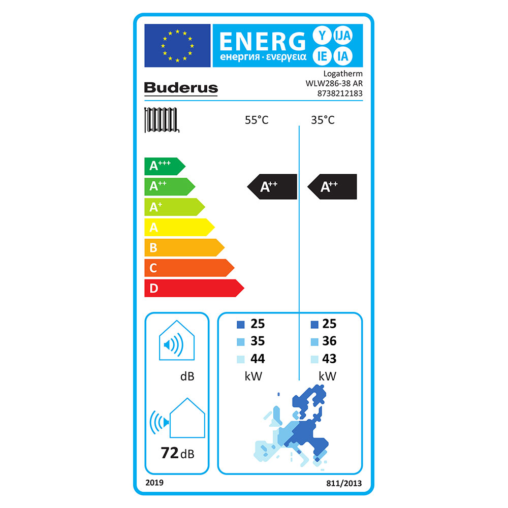 8738212183-1 Buderus Luft-Wasser-Wärmepupme Logatherm WLW286-38 AR mit Logamatic WPM100