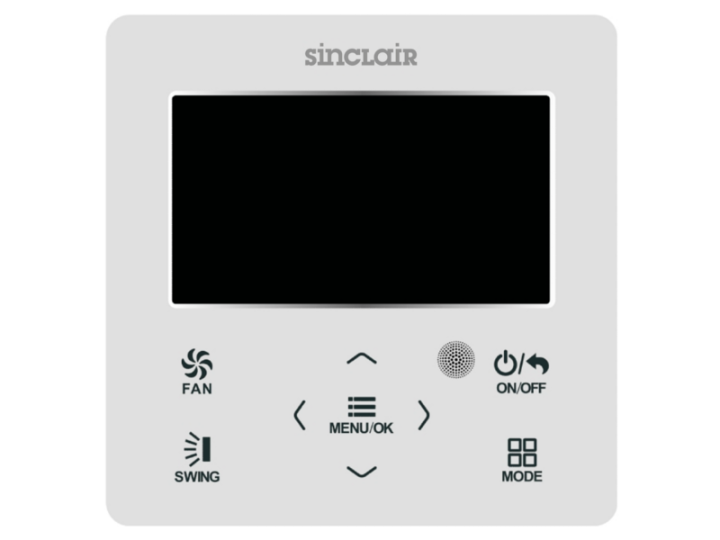 Sinclair Wandcontroller SWC-02C - kabelgebundene Fernbedienung für Sinclair-Klimaanlagen - Technische Details: SWC-02C, IR oder Kabelfernbedienungen