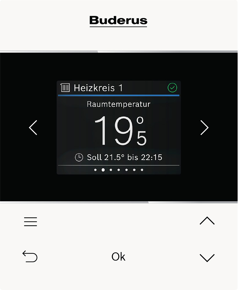 Buderus Logamatic RC220 Kabelgebundene System-Fernbedienung, mit Farbdisplay 7738112948