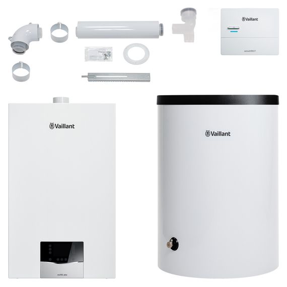 Vaillant Paket 1.96 ecoTEC plus VC 20 CS/1-5, VIH R 150/6B, VRC 710, Abgas starr 8000014559