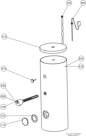 Wolf Warmwasserspeicher SE-2-400, Doppelschicht-Emaillierung, silber, 400 Liter 2444165