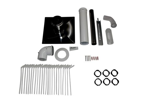 Wolf Anschluss-Set C93x, DN60/100, starr im Schacht DN60, Abdeckung Edelstahl 2651875