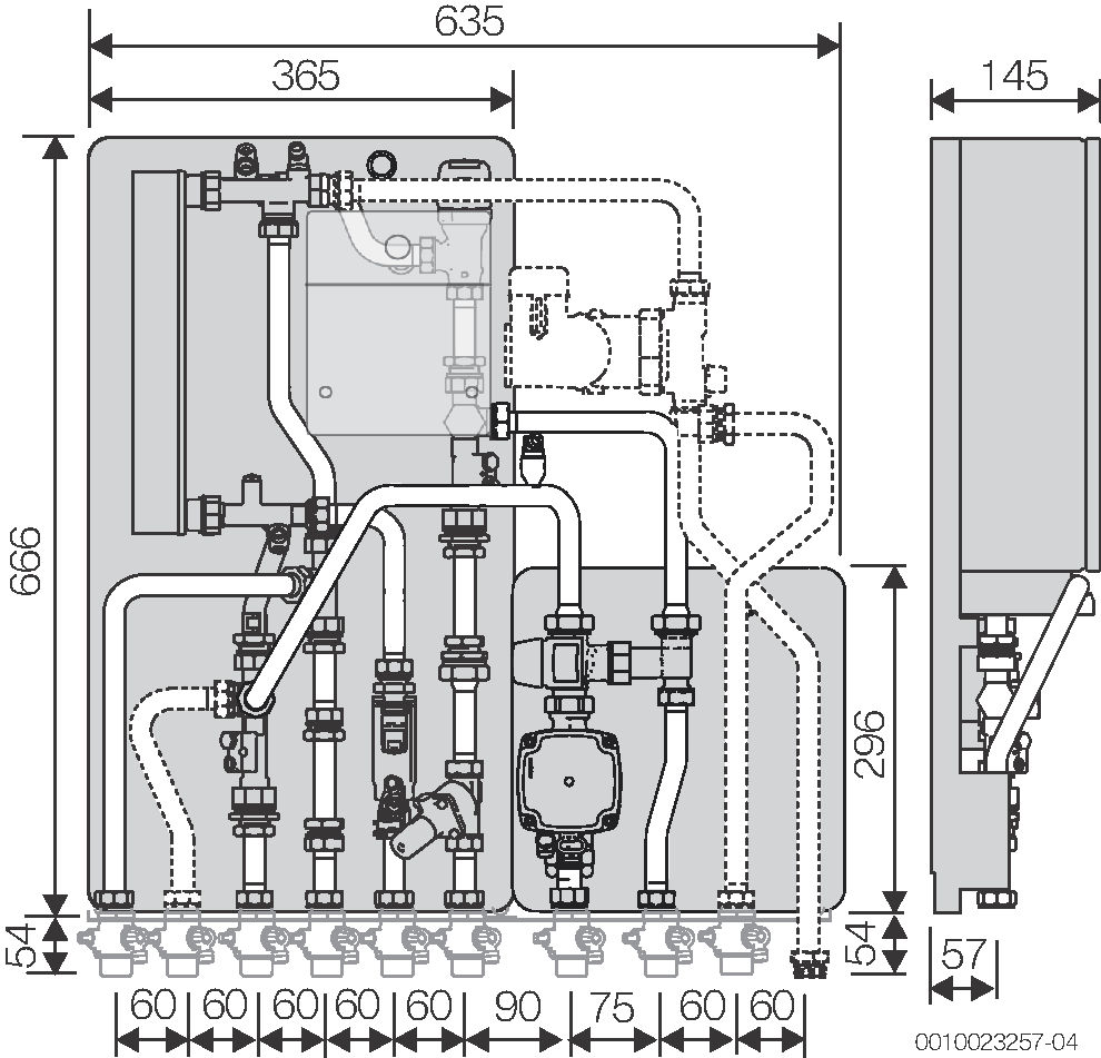 Buderus WS160.3-35 E Logamax kompakt Wohnungstation mit Zubehör MAPL, Modul gem. Heizkr, HT, UP-lang 7739624171
