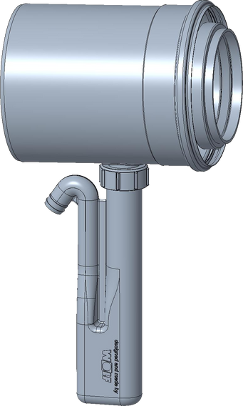 WOLF Abgasrohr DN110/160 konzentrisch mit Kondensatablauf inkl. Siphon