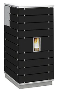 Viessmann Wodtke Pelletofen ivo.tec water+ 13 kW, Glas-Dekor black, Silbermetallic 7327793 - wasserführender Pelletkaminofen, Viessmann