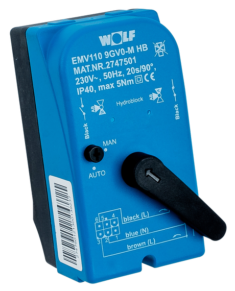 Wolf Motor Steck Auf/Zu EMV110 HB (230VAC) 274750199