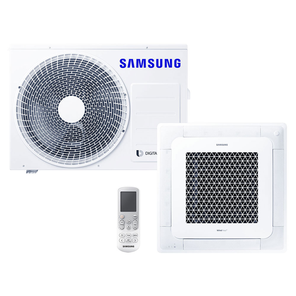 Samsung BAC Split Deckenkassette Wind-Free Set Kühlen 5.0 kW | Heizen 6.0 kW AC052RN4DKG/EU.1, R32, Flüsterleise, superflach und superleicht, A++