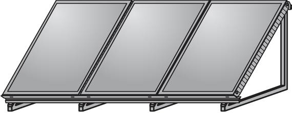 Wolf AluFlex-U Aufstellgerüst Hochkant für 3 Kollektoren F3-1 / CFK-1 2484084, für Solar- und Wärmekollektoren, Aluminium, Hochformat