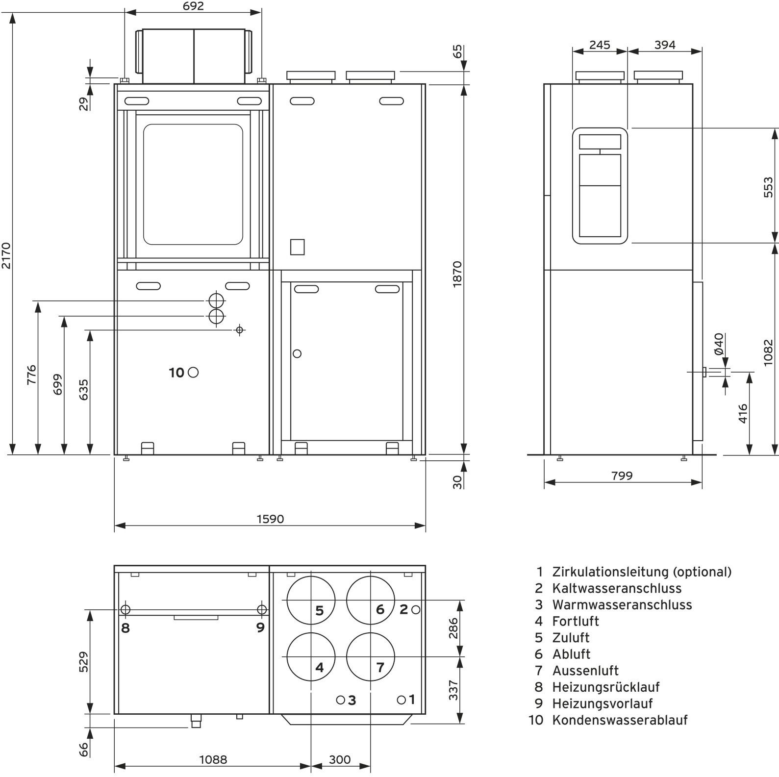 Vaillant recoCOMPACT exclusive VWL 39/5, Luft-/Wasser-Wärmepumpe 0010023015