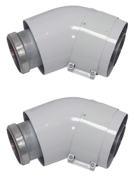 Vaillant Bogen 45° (2 Stck) konzentrisch Ø 60/100 Alu Anschluss- und Verbindungsbauteil für turboTEC Luft-/Abgasführungen, Aluminium, 2 Stück