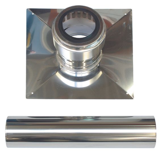 Vaillant Schachtabdeckung Edelstahl Ø 110 mm mit Edelstahlendrohr 500 mm, Ø 110 0020106398
