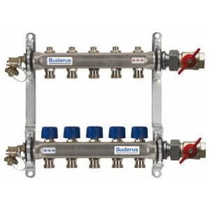 Buderus Logafloor Edelstahlverteiler 7HK ohne DFM