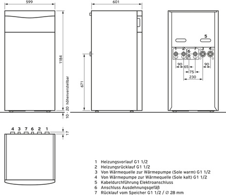 Vaillant flexoTHERM exclusive VWF 197/4 mit fluoCOLLECT, Wärmepumpe Wasser/Wasser 0010030883