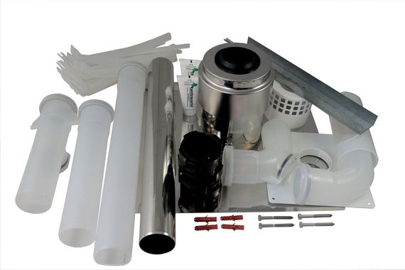 Wolf Anschluss-Set B23, DN60 an Abgasleitung für Schachteinbau, Edelstahl 2651901, Edelstahl-Anschlussmodul für Brennwertthermen
