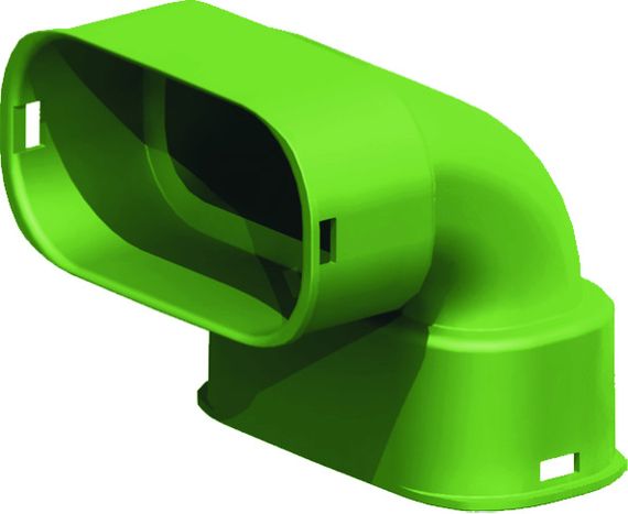 Wolf CWL Bogen 90° für Flachkanal 50x100, senkrecht, antistatisch und antimikrobiell, für CWL Excellent und CWL-2 Geräte